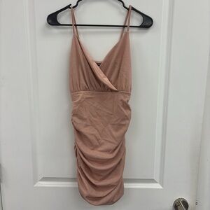 SHEIN Blush Pink Ruched Mini Dress